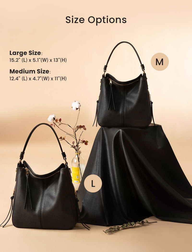 Realer Handbags for Women Large Designer Ladies Hobo bag Bucket Purse Faux Leather - Image 4